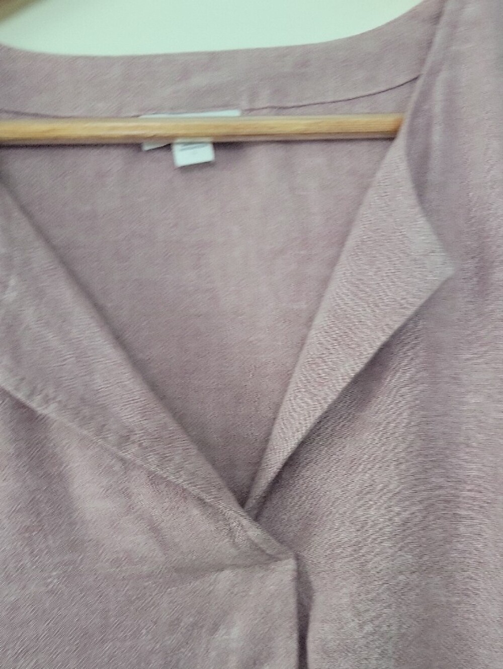 J. Jill Linen Blend Dusty Rose Split Neck Chambray Shift Dress - Picture 4 of 7